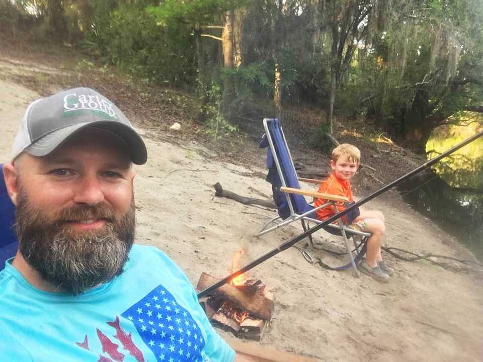 Me and my son, Brisen, fishing on the Satilla River
