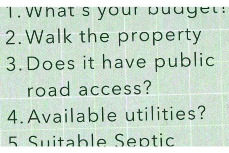 Buying Land to Build a Home